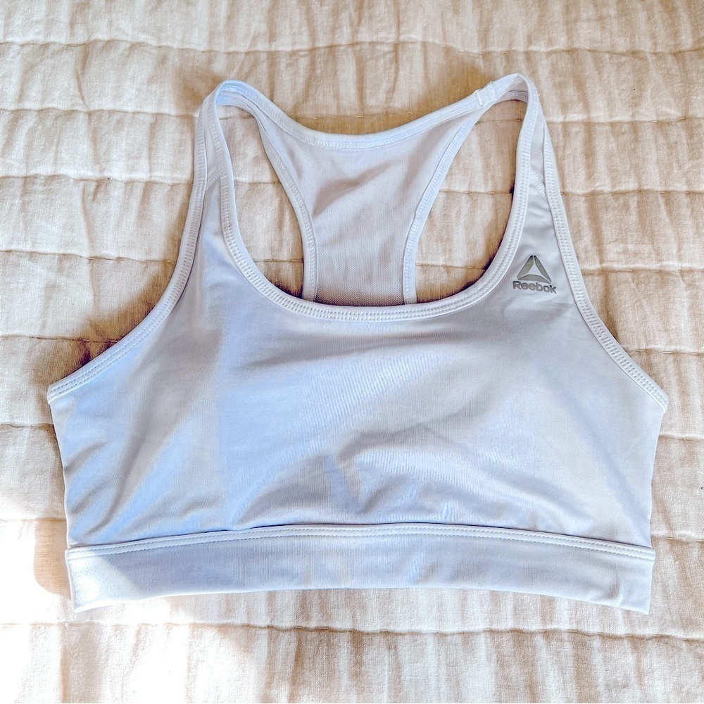 Reebok White Racerback Sports Bra Size Small